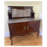 VICTORIAN STYLE MARBLE TOP BACKSPLASH WASHSTAND
