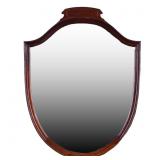 SHIELD SHAPED WOOD FRAMED WALL MIRROR
