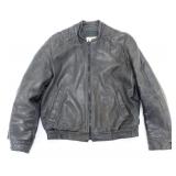 LEATHER ATTIC MEN'S BLACK LEATHER BOMBER JACKET 44