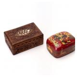 TWO DECORATIVE TRINKET BOXES