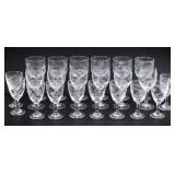 SET ETCHED GLASS GRAPEVINE & HARP GLASSES