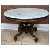 ANTIQUE MARBLE TOP VICTORIAN STYLE PARLOR TABLE