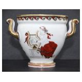 GRECIAN PORCELAIN DOUBLE HANDLE VESSEL