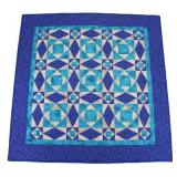 BLUE 'BATIK PARADISE' HANGING SQUARE QUILT 45'