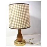 BROWN AND YELLOW PLAID LAMP