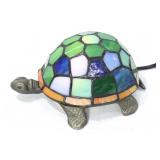 TIFFANY STYLE COLOURED RESIN TURTLE SHELL LAMP