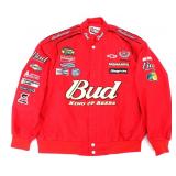 BUDWEISER PATCHED RED NASCAR RACING JACKET 2X