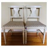 2 PAINTED UPHOLSTERED DINING CHAIRS