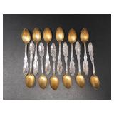 12 RYRIE BROS GOLDWASHED STERLING DEMITASSE SPOON