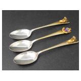 THREE SHEFFIELD STERLING YUKON SOUVENIR SPOONS 31g