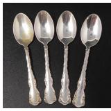 FOUR BIRKS STERLING LOUIS XV DEMITASSE SPOONS 40g