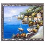 ACRYLIC ON CANVAS 'MEDITERRANEAN LANDSCAPE' SIGNED