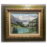 J. STANGE 'MOUNTAIN LANDSCAPE' OIL ON BOARD