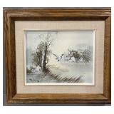 OIL ON CANVAS 'MALLARD IN FLIGHT' SIGNED