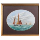 K.H. HAMILTON-SMITH 'LOWESTOFT DRIFTERS' GOUACHE