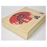 WOODEN HINGED BOX WITH HAIDA-STYLE DECORATION
