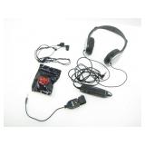 2 PAIRS OF AIR CANADA EARBUDS & MAXELL HEADPHONES
