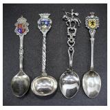 4 STERLING SILVER SOUVENIR SPOONS 45.3g