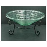 GLASS BOWL WITH METAL STAND