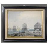 M. KINSMAN 'MARITIME SCENE' OIL ON BOARD
