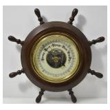 WOODEN SHIP WHEEL BAROMETER
