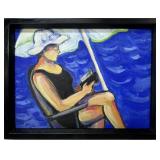 P.M. ZOUBEK 'JO' SIGNED ACRYLIC PAINTING