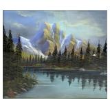 M. WRIDE 'ROCKY MOUNTAIN LAKE' PASTEL LANDSCAPE