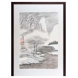 CHINESE SCHOOL WINTER LANDSCAPE INK PAINTING 1959
