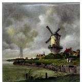 DUTCH WINDMILL CERAMIC TILE TRIVET
