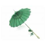 TRADITIONAL EMERALD GREEN PARASOL DAMAGED