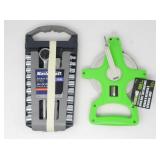 SOCKET SET AND OPEN REEL TAPE MEASURE