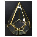 GLASS AND BRASS DECORATIVE CENTERPIECE