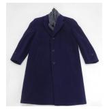 1960'S MEN'S NAVY BLUE WOOL DOVER COAT