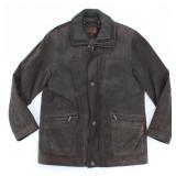 DANIER BROWN MEN'S THICK SUEDE LEATHER JACKET (L)