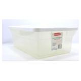 RUBBERMAID 16X11X6' CLEAR & WHITE LID STORAGE BOX