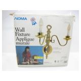 NOMA BRASS-TONE METAL DUAL-LIGHT WALL-FIXTURE