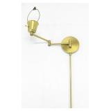 BRASS-TONE METAL SWING-ARM WALL SCONCE