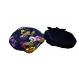 LADIES VTG NAVY FLORAL MESH & VELVET HATS