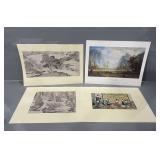 LOT OF FOUR PRINTS OF MUSEUM ARTWORK