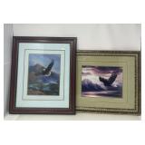 LOT OF TWO FRAMED EAGLE PRINTS