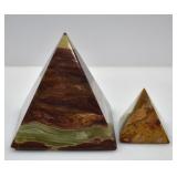 TWO NATURAL STONE PYRAMIDS