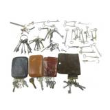LOT OF ASSTD. SKELETON KEYS & KEY CASES