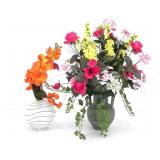 PAIR OF ARTIFICIAL PLANTS IN DECORATIVE POTS