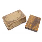 CARVED FLORAL & CARD DECK WOODEN JEWELRY BOXES