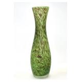 SPECKLED GREEN AND BLACK VASE