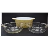 THREE PYREX BAKING DISHES