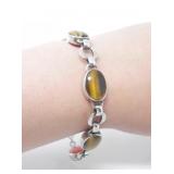 925 SILVER & STONE DOUBLE SIDED BRACELET 21g