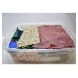 LARGE BIN OF ASSORTED SEWING MATERIAL