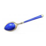 SILVER GILT ENAMEL GUILLOCHE EDMONTON SPOON 9.2g