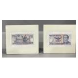 PAIR OF FRAMED MOUNTED MEXICAN $20 BILLS